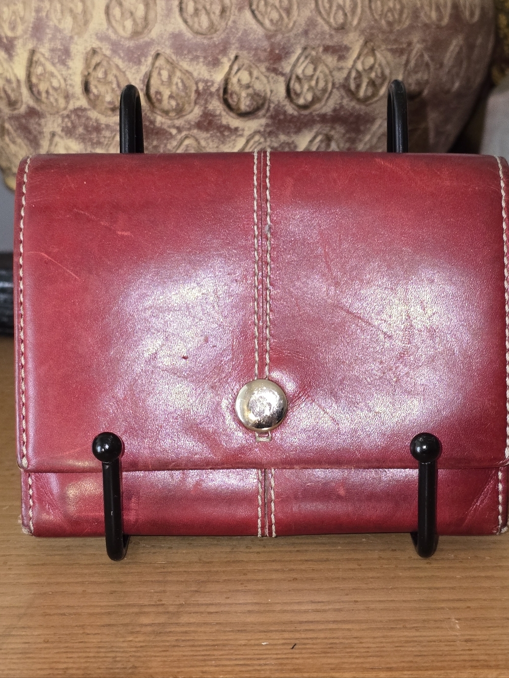 TODS Classic Red Leather Wallet EUC minor wear
